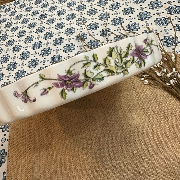 Spode Stafford Flowers Lida & Acacia Flan Tart Quiche Dish 10" Round NEW - Picture 6 of 9